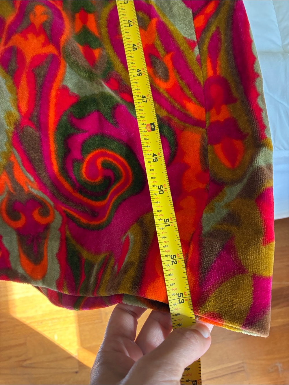 Vintage 1970s Hot Pink Paisley Maxi Dress with Olive & Red Accents - Picture 10 of 10